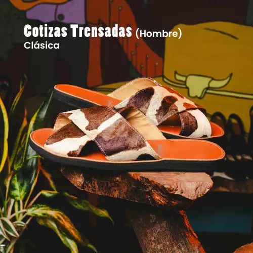 Sandalias trenzadas en cuero genuino tejido a mano