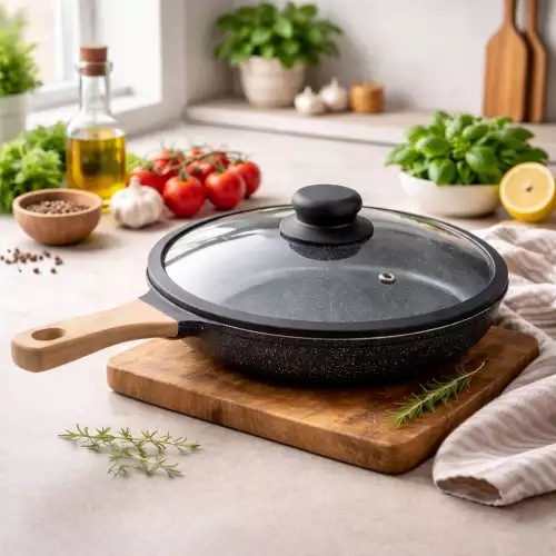 Sartén antiadherente 28 cm con tapa vidrio templado