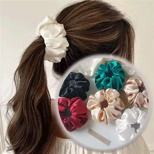 Scrunchies de satén protección cabello sin frizz