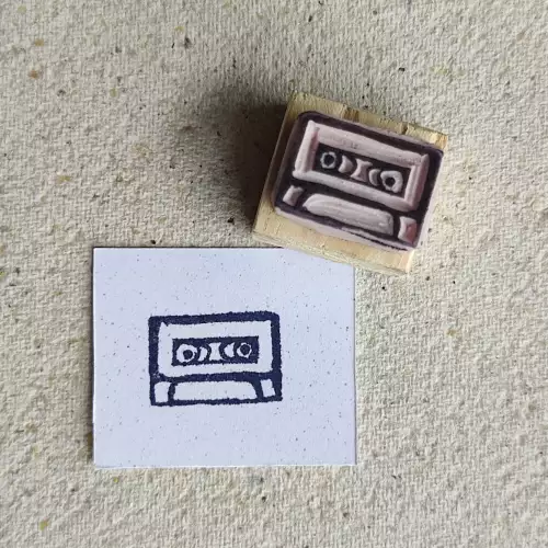 Sellos mini objetos 2x2 cm hechos a mano en goma