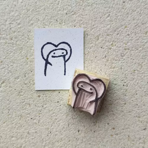 Sellos mini Flork 2x2 cm hechos a mano en goma