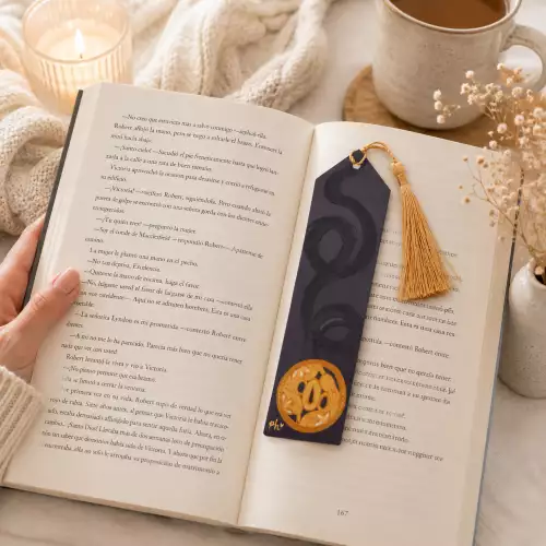Separador libro acrílico Kimetsu Obanai con borla