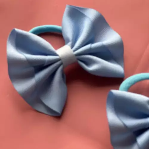 Set 2 moños azul claro escolar con moña ajustable