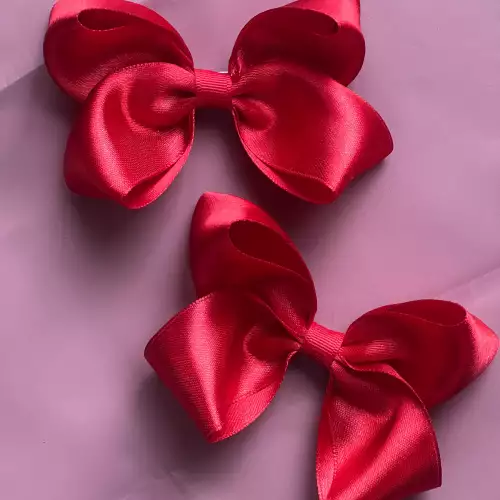 Set 2 moños boutique rojo elegante con pinza