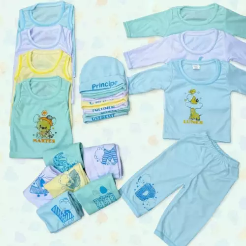 Set 21 prendas para bebé niño con estampados días
