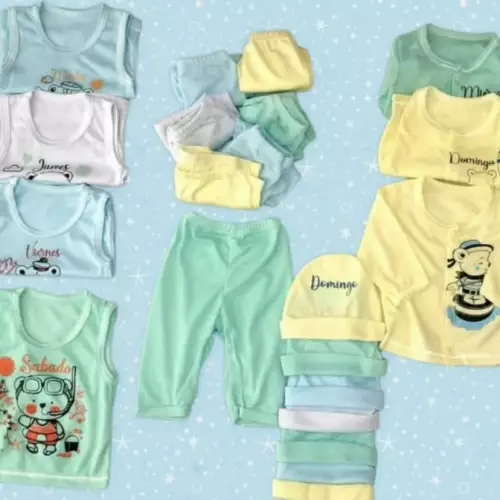 Set 21 prendas para bebé niño en algodón suave