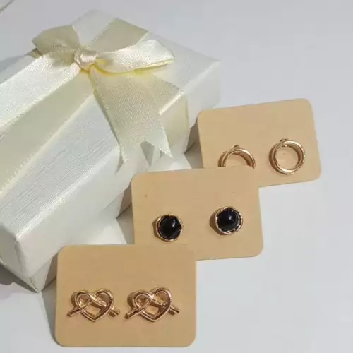 Set 3 topitos chapados en oro 18K minimalista