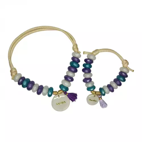 Set collar y pulsera mascota resina epóxica talla M Nova