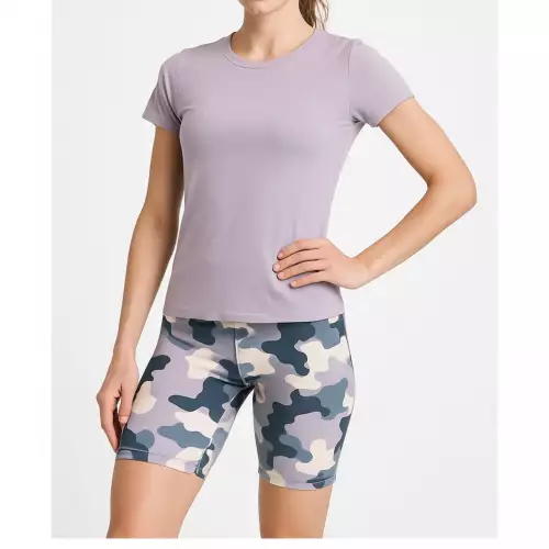 Set Conjunto Deportivo leggins biker- camiseta estampado LILA