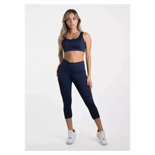 Set Conjunto Deportivo leggins capri-top azul