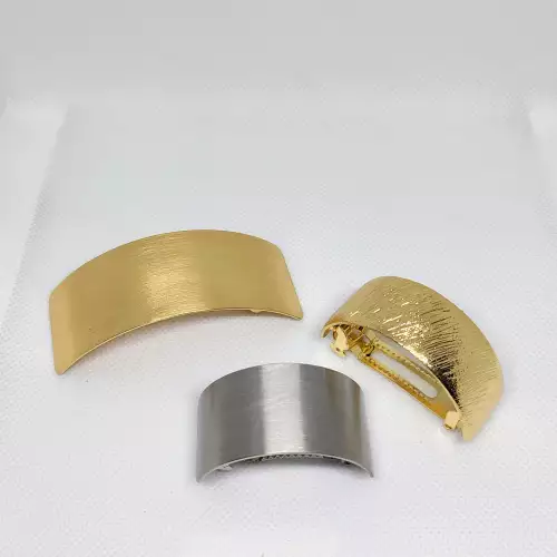 Set de 3 hair clips dorado y plateado para peinados