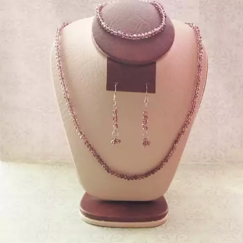 Set de collar, aretes y pulsera en murano