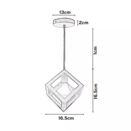 Set x2 Lámpara de Techo Charlote Cubo Cuadrado Diseño Decorativo Moderno