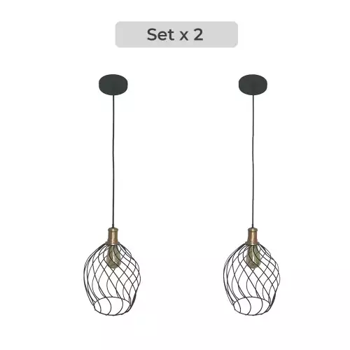 Set x2 Lámpara de Techo Decorativa Curva con Rejilla