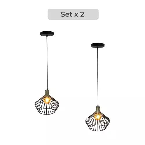Set x2 Lámpara de Techo Diseño Rejilla Rombo