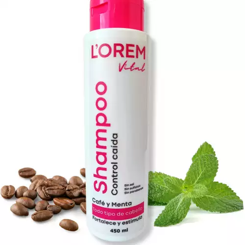 Shampoo cabello graso con café y menta 450 ml