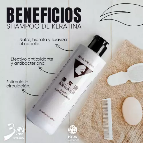Shampoo con keratina para cabello dañado 255 ml
