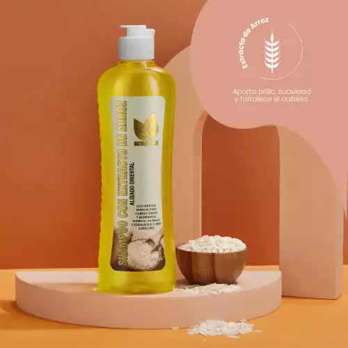 SHAMPOO NATURAL SANT CON EXTRACTO DE ARROZ ,ALISADO ORIENTALX 500ML