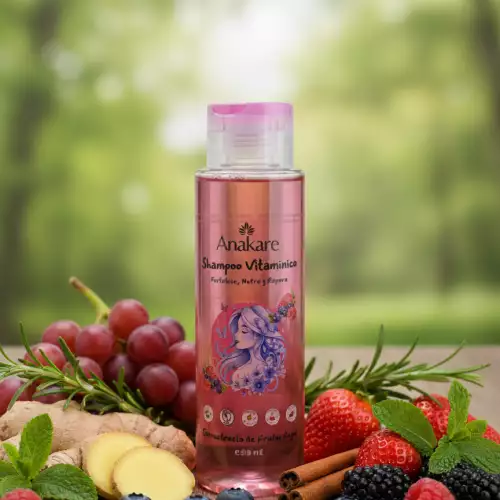Shampoo vitamínico frutos rojos fortalecimiento capilar