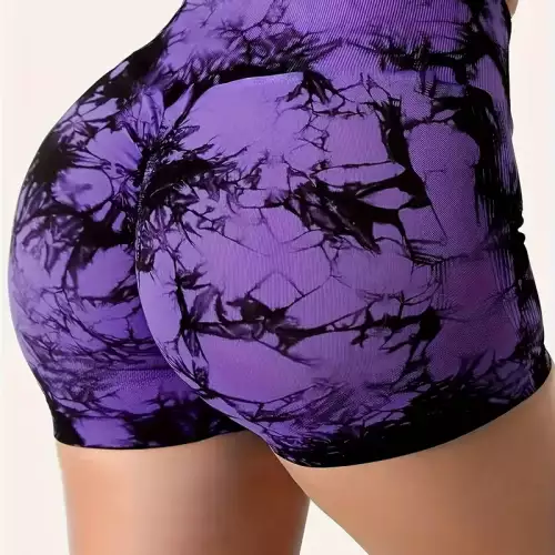 Short deportivo jaspeado de alto soporte para entrenamiento