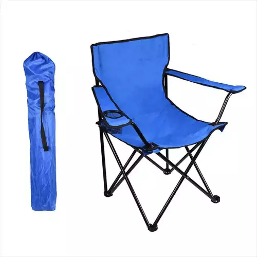 Silla camping plegable portátil azul con bolso transporte