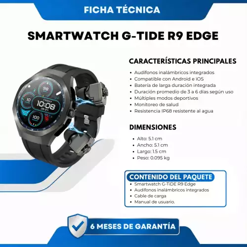 Smartwatch G-Tide R9 Edge - La Plaza Morada