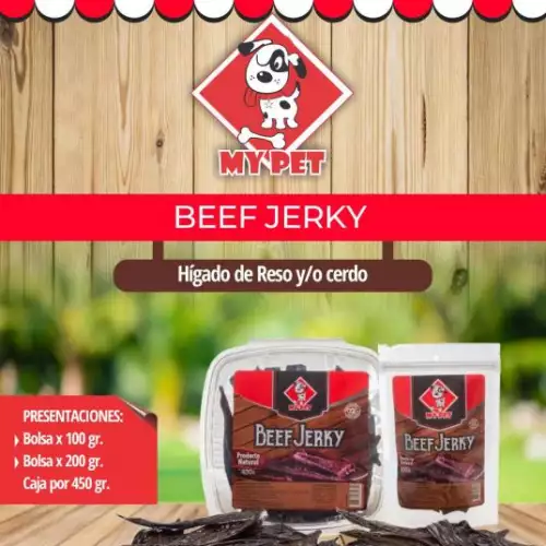 Snack beef jerky para perro 100gr higiene bucal