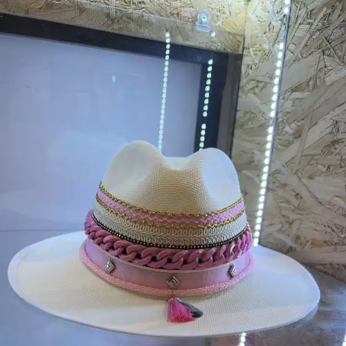 SOMBRERO DECORADO ROSA