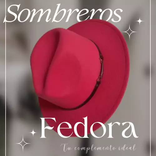 Sombrero Fedora unisex rosa fieltro ajustable