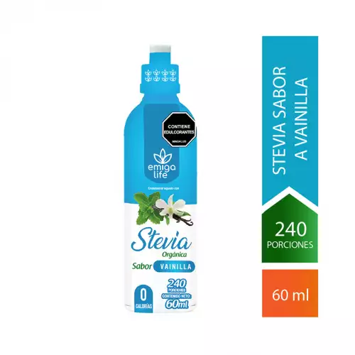 Stevia Líquida Cero Calorías Sabor a Vainilla x 60 ml Emigalife