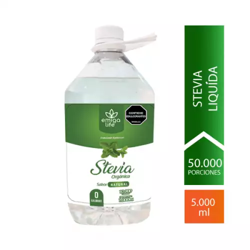 Stevia Líquida Cero Calorías Sabor Natural x 5.000 ml Emigalife
