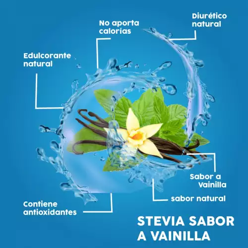 Stevia Líquida Orgánica 3 sabores Natural, Vainilla, Caramelo 60 ml