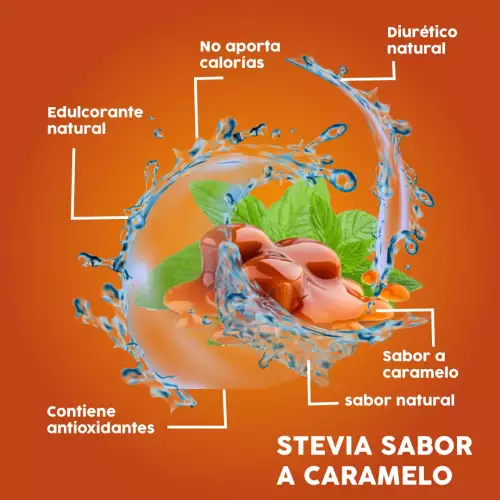 Stevia Líquida Orgánica 3 sabores Natural, Vainilla, Caramelo 60 ml