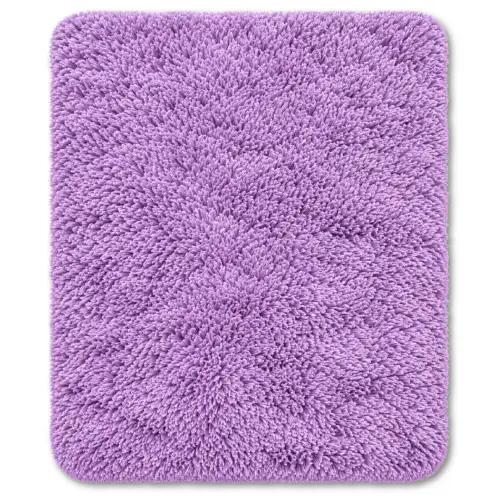 Tapete Decorativo Peludo Tipo Peluche Mediano Alfombra Acolchada Para Sala Y Habitación Lila