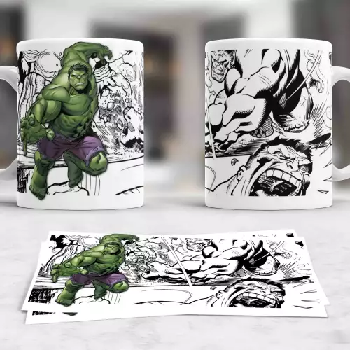 Taza Hulk cerámica con diseño cómics para hombre
