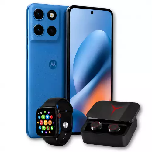 Teléfono Motorola Moto G17 Power 256GB Azul + Kit Regalo Reloj Inteligente Y Audífonos