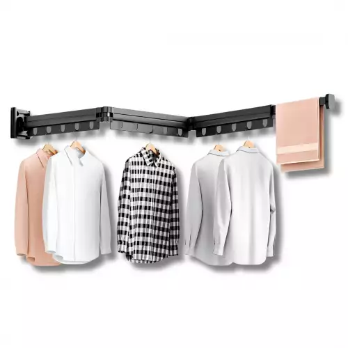 Tendedero Plegable De Pared En Aluminio 92 Cm Retractil Para Ropa