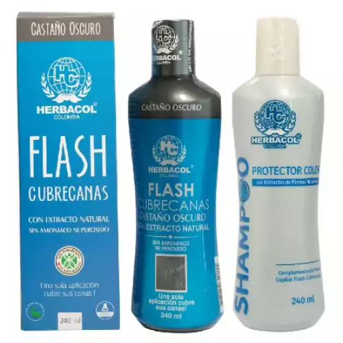 Tinte cubrecanas castaño oscuro con shampoo protector 240 ml