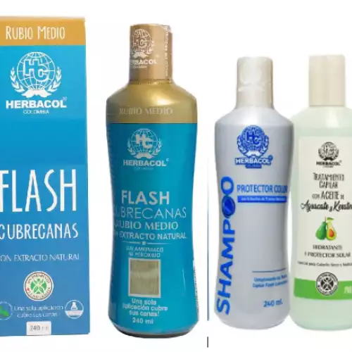 Tinte cubrecanas rubio medio con shampoo y tratamiento 240 ml