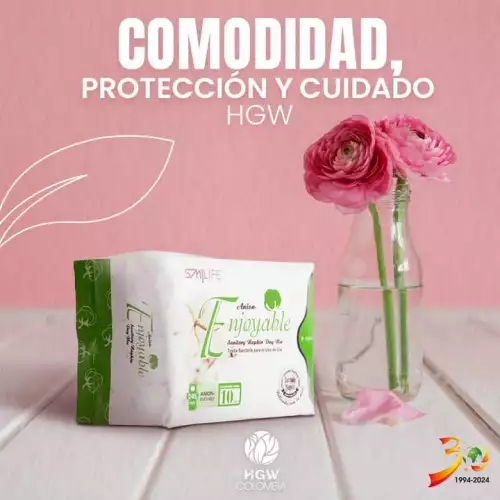Toallas higiénicas día con turmalina y aniones