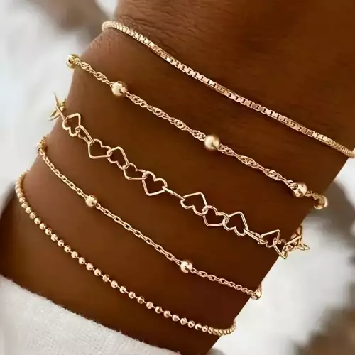 TOBILLERA/PULSERA DORADA EN ACERO