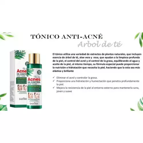 Tónico antiacné árbol de té con aloe vera e hidratación