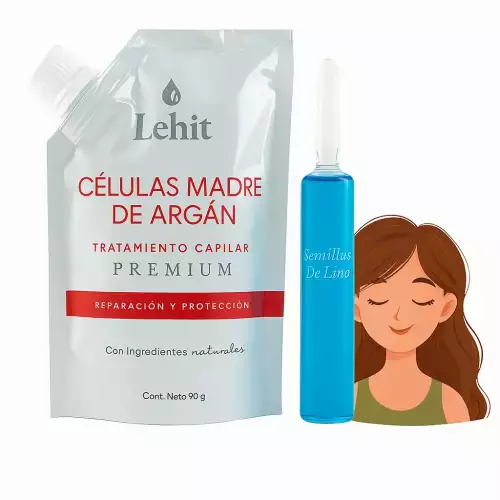 Tratamiento Celulas Madres de Argan X90Gr + Ampolla De Semilla De Lino