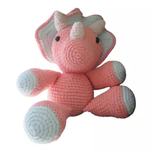 Triceratops tejido crochet amigurumi 25 cm personalizable