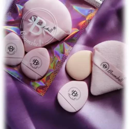Trio de borlas para maquillaje terciopelo y durazno