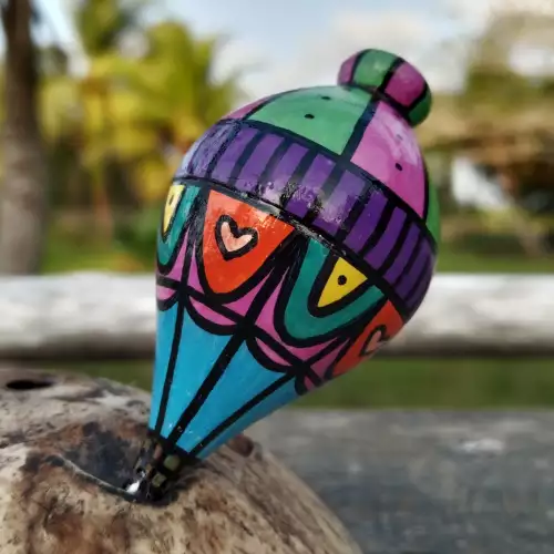 Trompo Globo madera con cuerda diseño globo aerostático