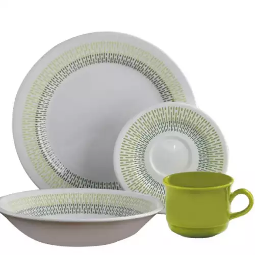 Vajilla Corona Jaspe Verde 4 puestos