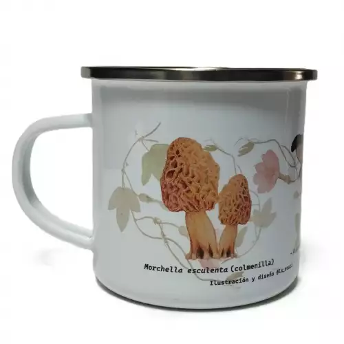 Vaso en acero inoxidable con diseño Hongos