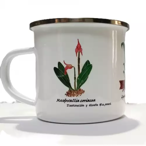Vaso en acero inoxidable orquídeas