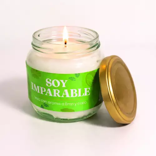 Vela aroma lima coco 155 gr cera vaso medio
